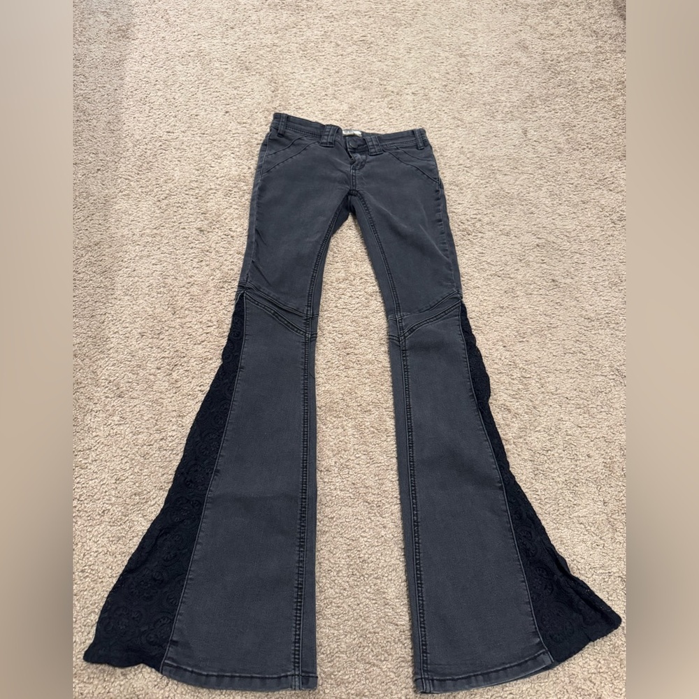 Free People Gray Flare Jeans